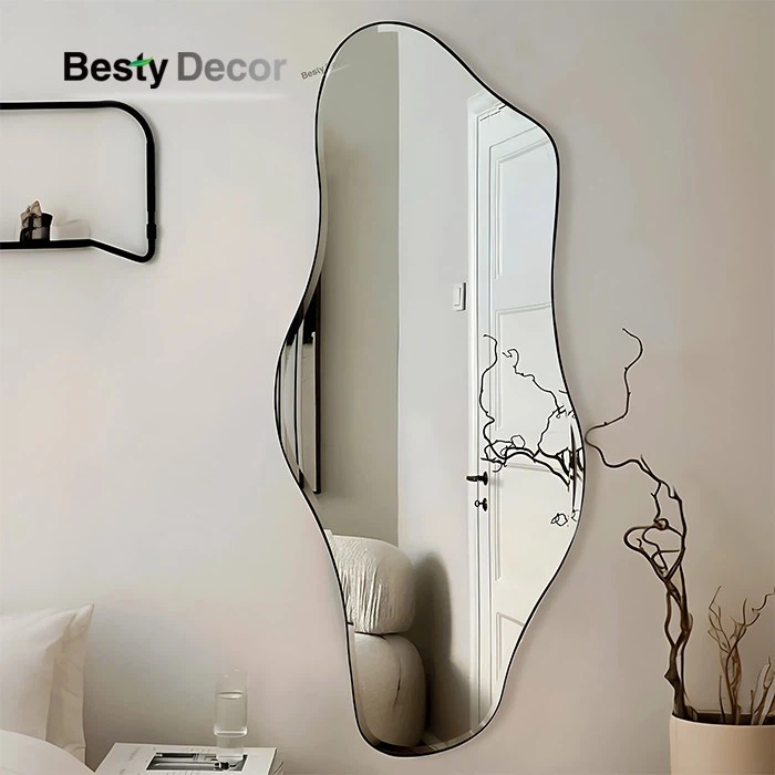 Metal Irregular Shaped Mirror Full Length